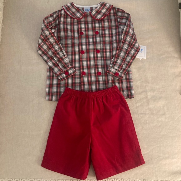 Bailey Boys Holiday Plaid Short Set - Picture 1 of 5